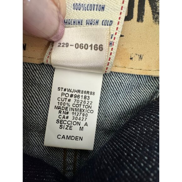 True Religion Womens M Denim CollarJacket Camden Blue Accent Embroidered - Picture 10 of 16